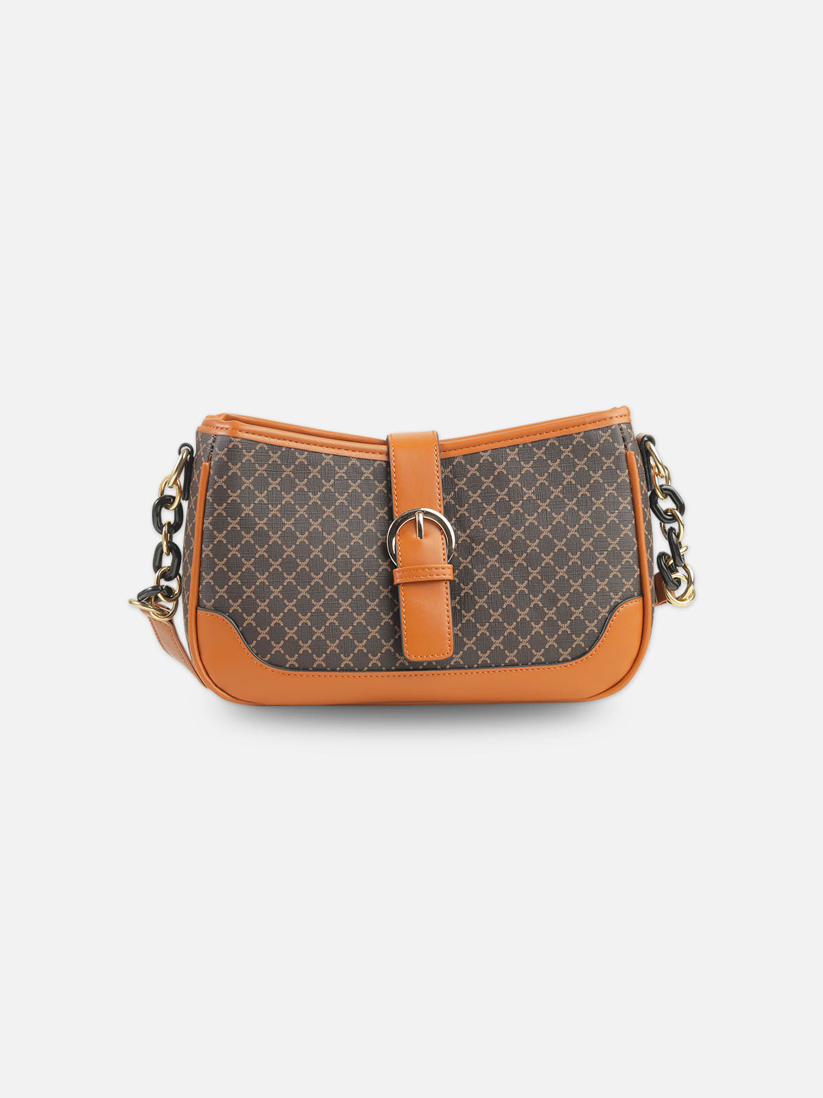 Monogrammed Baguette Bag with Buckle