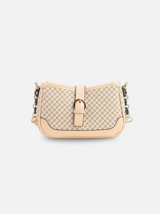 Chic Blush Pink Monogram Baguette Bag