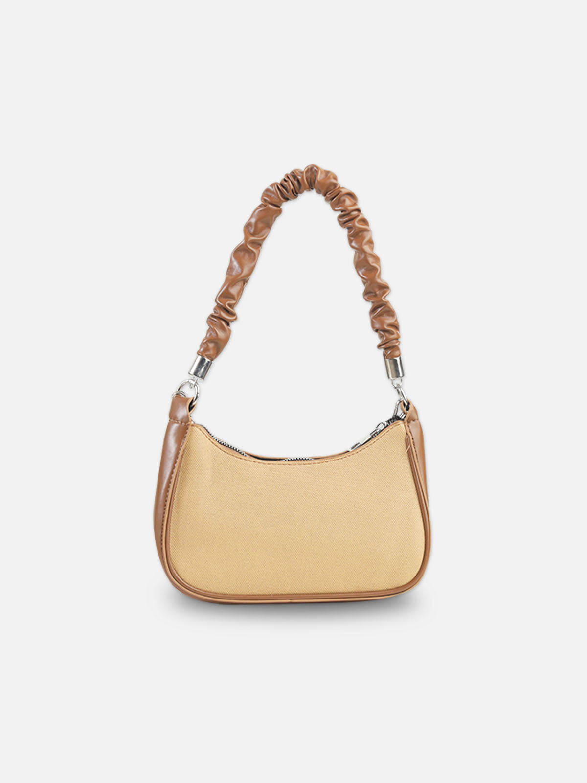 Trendy Brown and Beige Crescent Bag