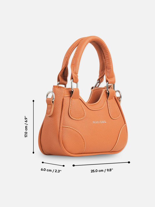 Stylish Tan Faux Leather Hobo Bag