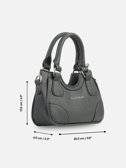 Classic Black Faux Leather Hobo Bag