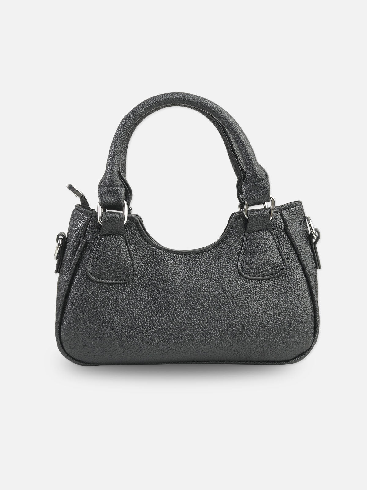 Classic Black Faux Leather Hobo Bag