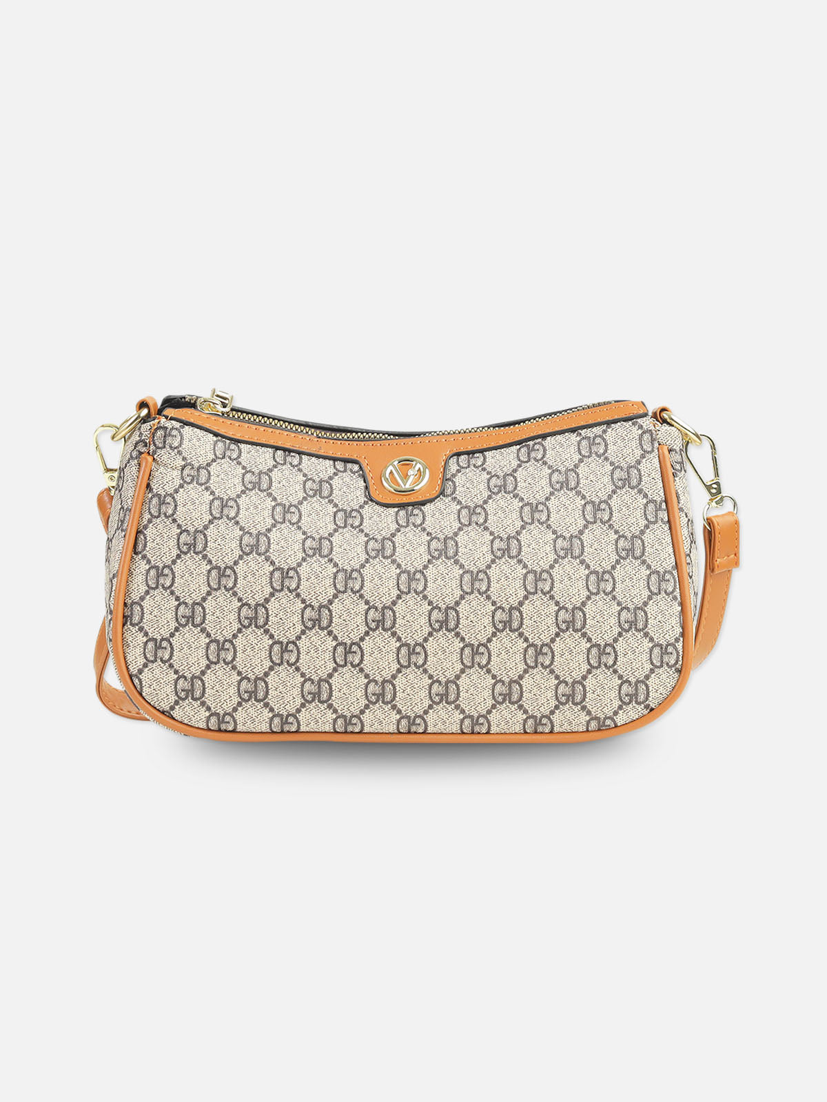 Tan and Brown Monogram Baguette Bag