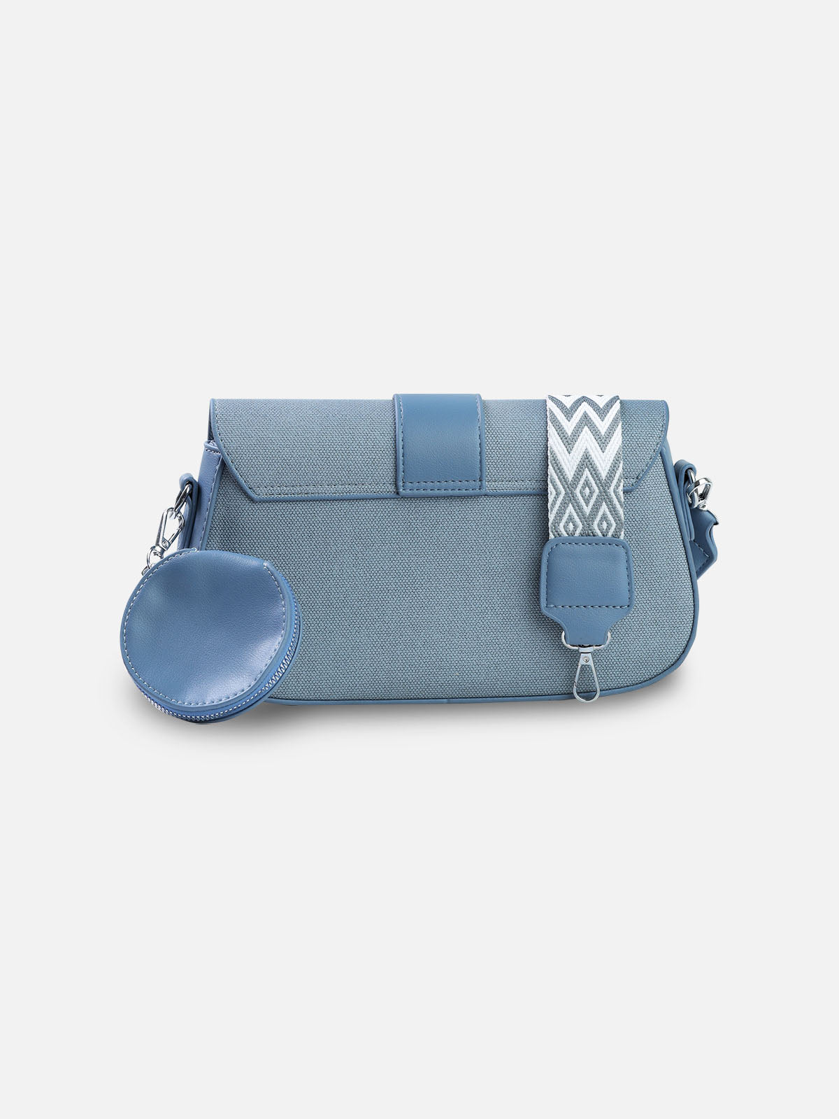 Slate Blue Cross body Bag with Coin Pouch – Casual Shoulder Bag