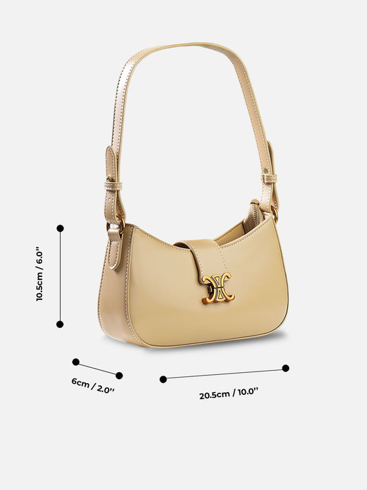Celine Triomphe Classic Shoulder Bag – Beige Leather