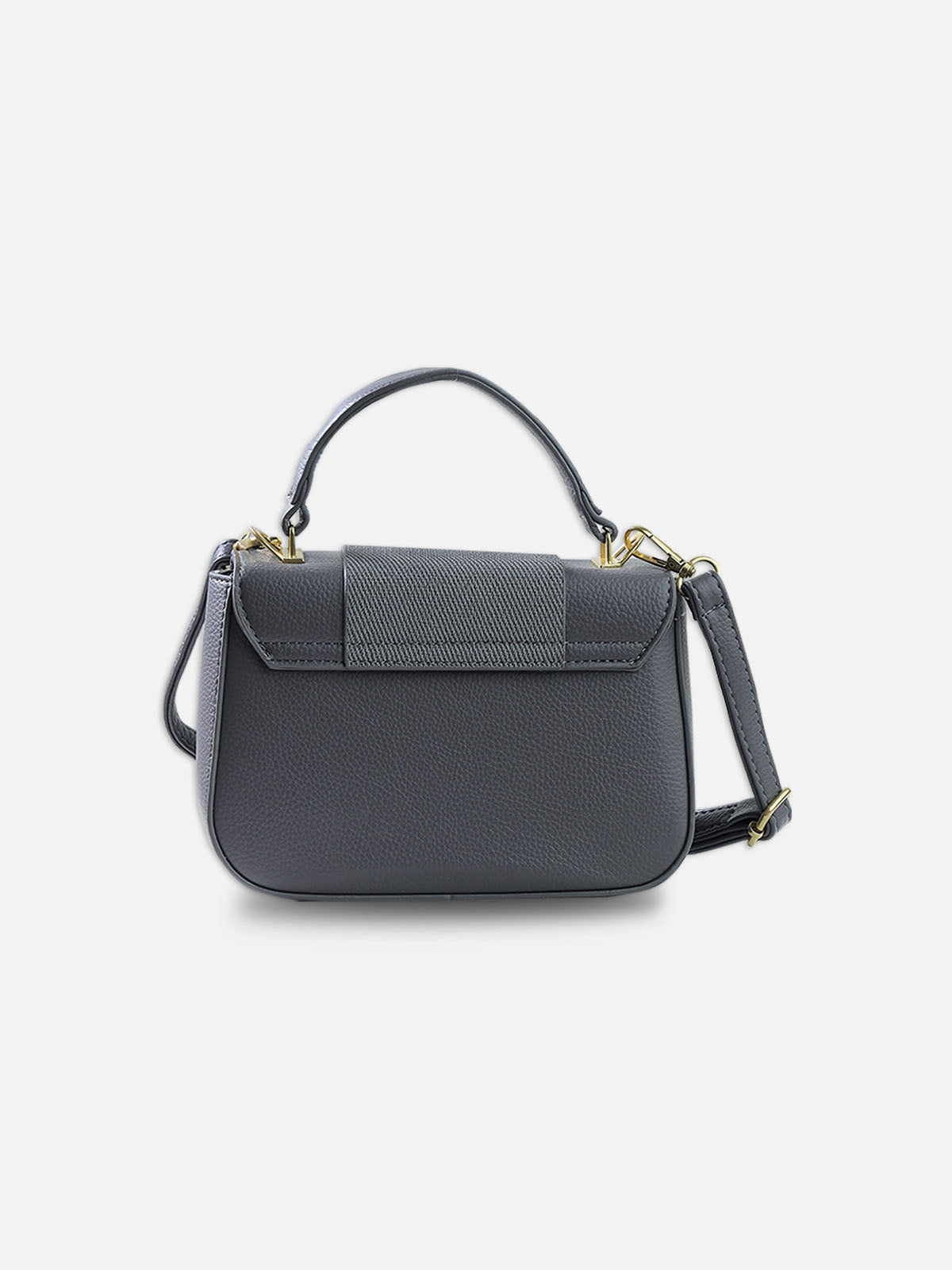 Elegant Mini Top-Handle Shoulder Bag – Charcoal Gray
