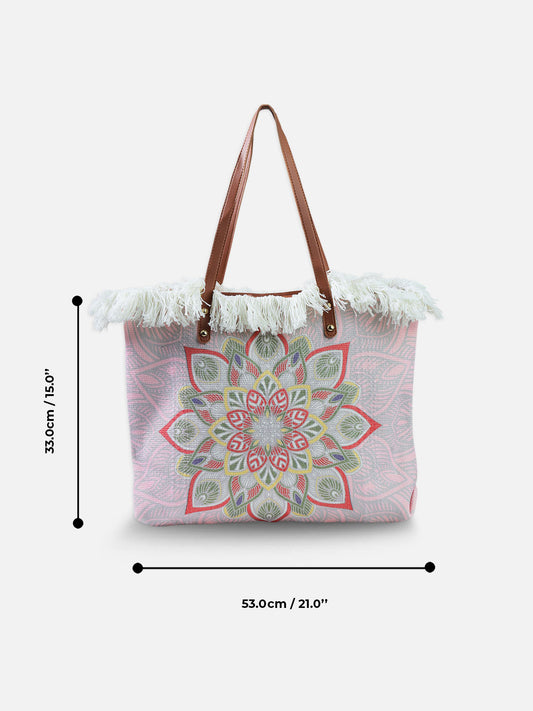 Floral Printed Mandala Tote Bag