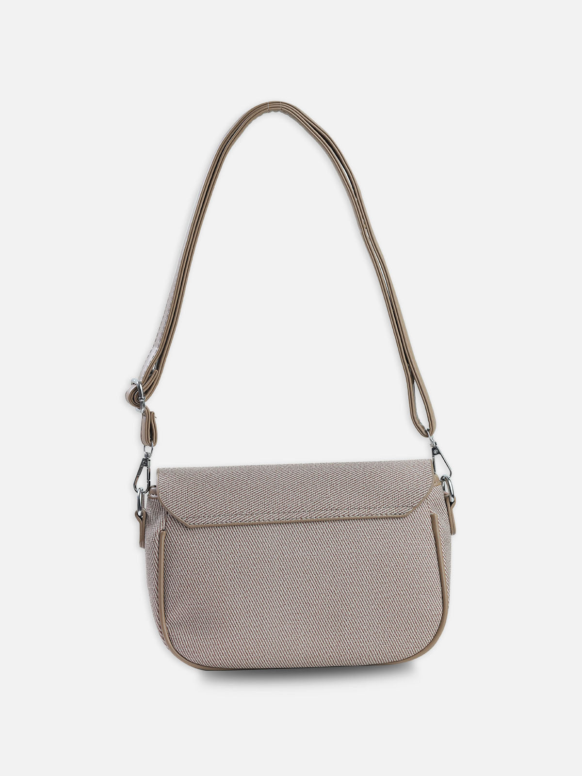 Sandstone Grace – Premium Taupe Crossbody Bag with Minimalist Chain Accent