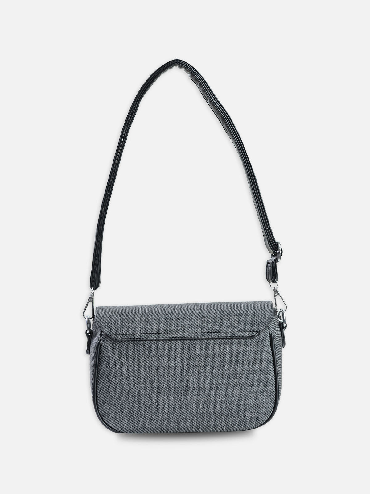 Urban Edge – Premium Black Textured Crossbody Bag with Matte Chain Detail