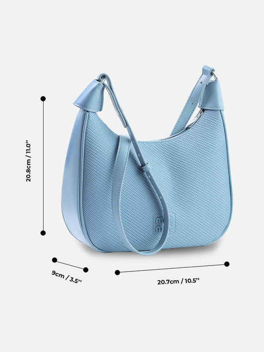 Textured Saddle Shoulder Bag – Powder Blue | Min Min