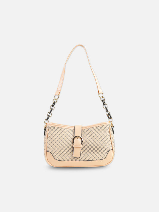 Chic Blush Pink Monogram Baguette Bag