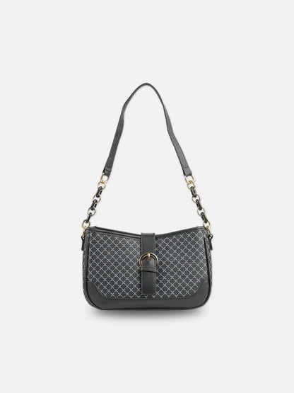 Black Monogram Baguette Bag with Buckle
