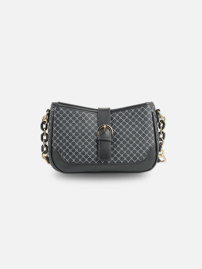 Black Monogram Baguette Bag with Buckle