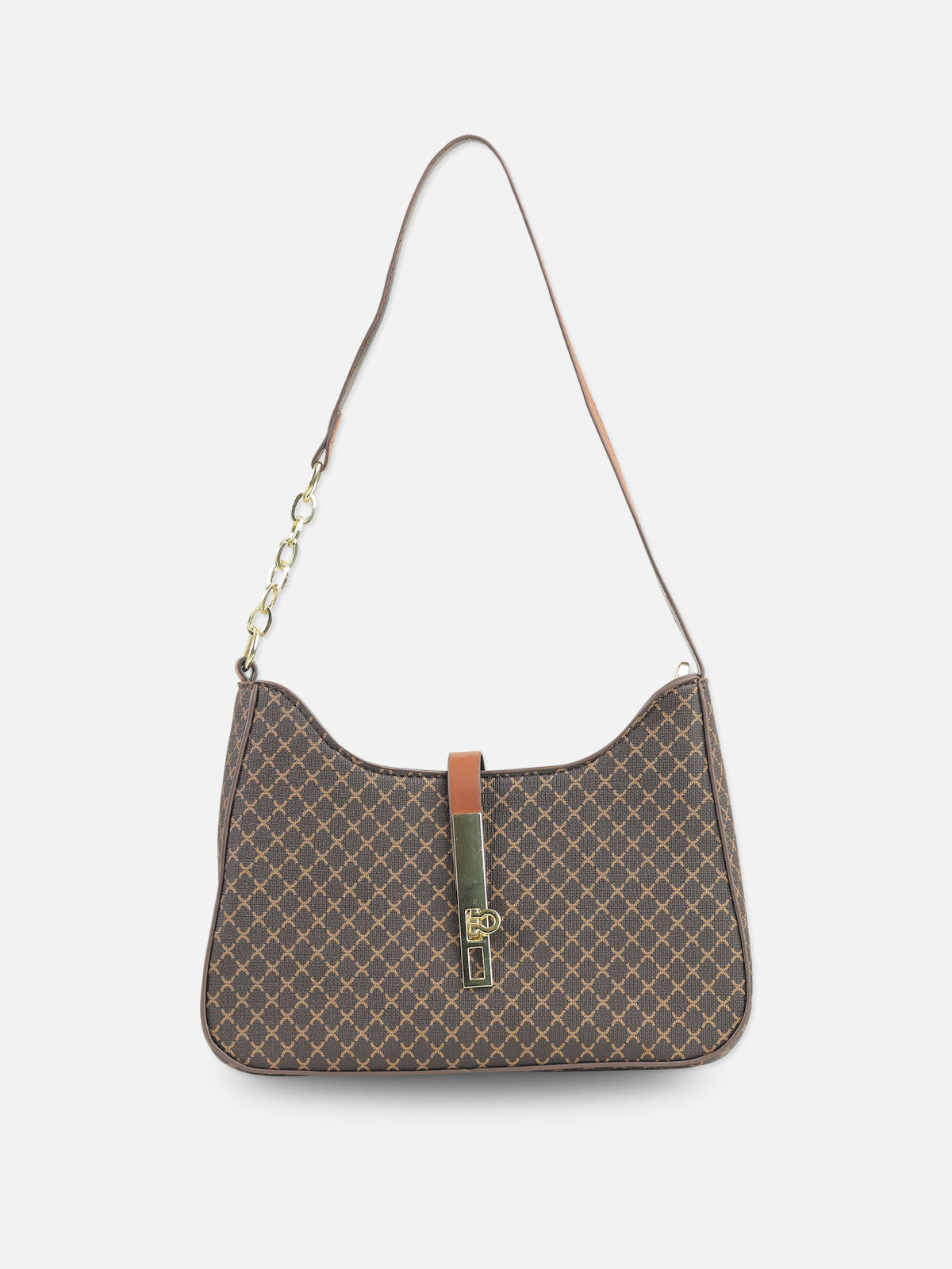 Classic Monogram Shoulder Bag with Chain Detail