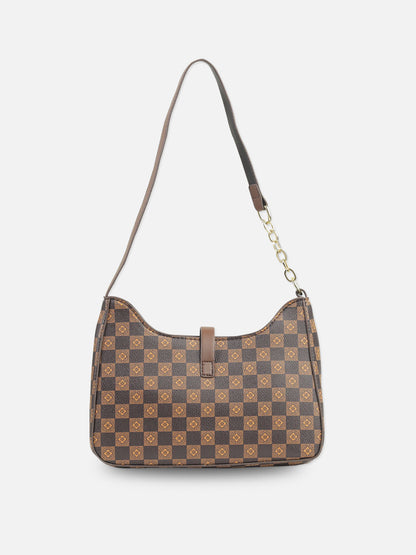 Luxury Checkered Shoulder Bag with Chain Accent