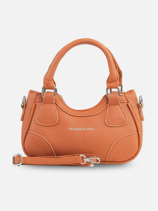 Stylish Tan Faux Leather Hobo Bag