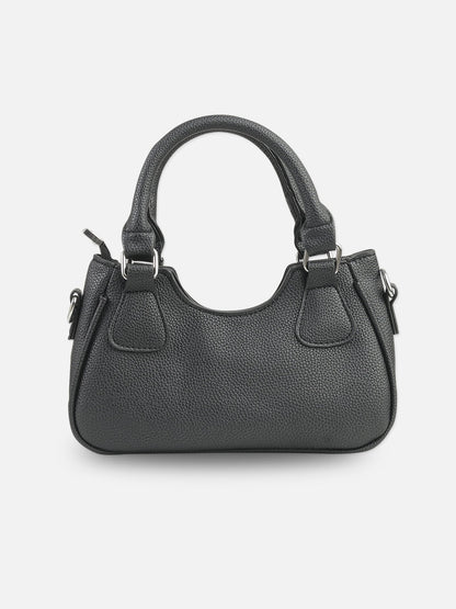 Classic Black Faux Leather Hobo Bag