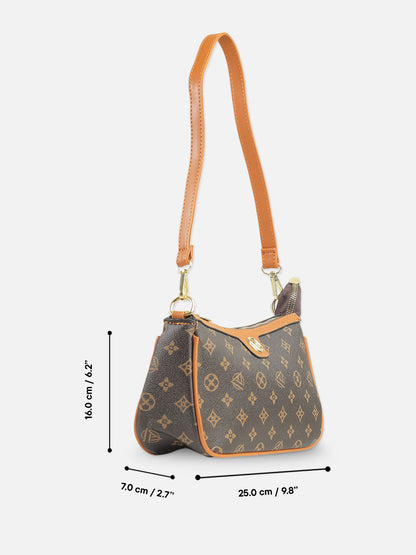 Brown Monogrammed Baguette Bag