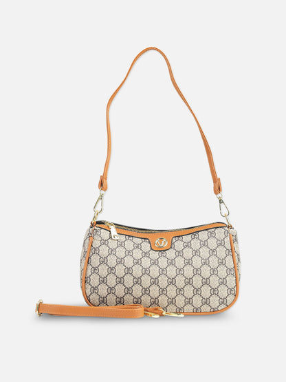 Tan and Brown Monogram Baguette Bag