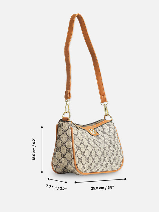 Tan and Brown Monogram Baguette Bag
