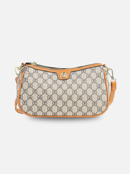 Tan and Brown Monogram Baguette Bag