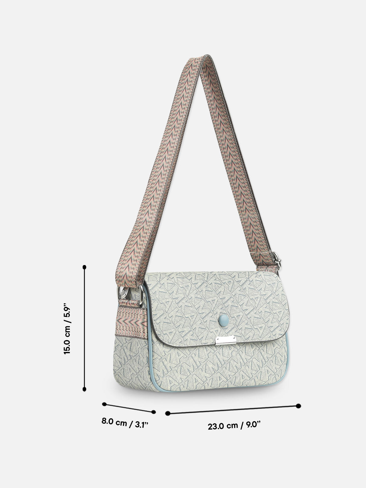 Elegant Blue Pattern Shoulder Bag – Women’s Designer-Inspired Purse