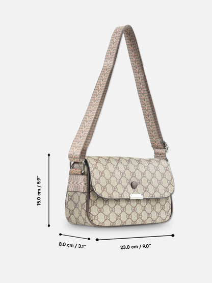 Women's Brown Monogram Crossbody Bag