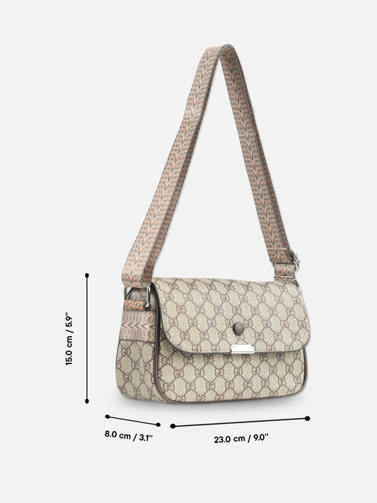 Women's Brown Monogram Crossbody Bag