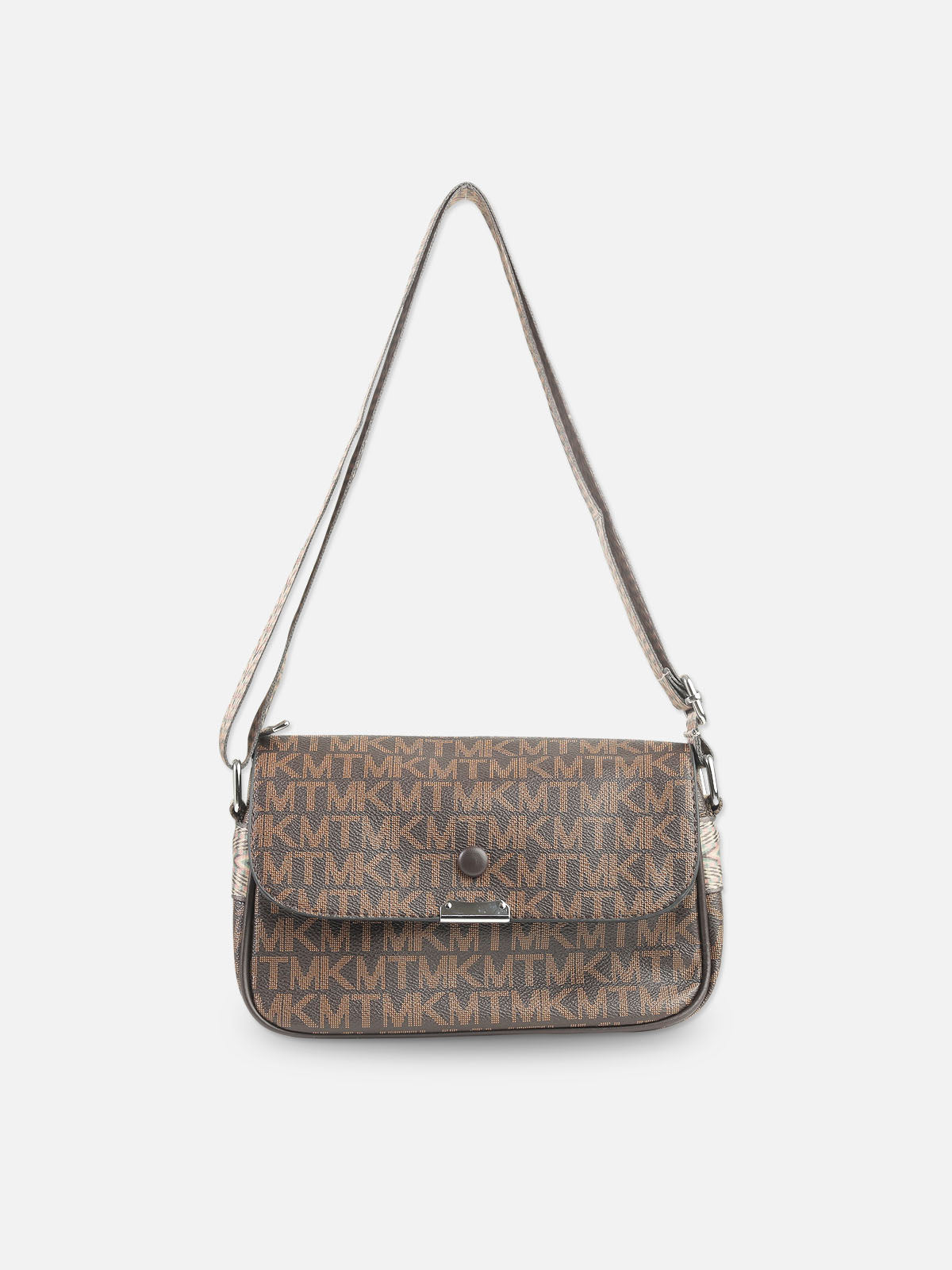 Designer MKT Monogram Shoulder Bag for Women – Brown Logo Print