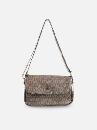 Designer MKT Monogram Shoulder Bag for Women – Brown Logo Print