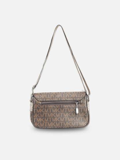 Designer MKT Monogram Shoulder Bag for Women – Brown Logo Print
