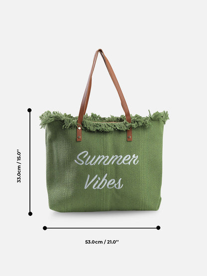 Summer Vibes Tote Bag with Fringe Details