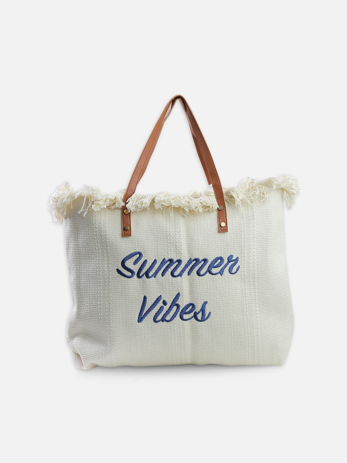 Summer Vibes Tote Bag with Fringe Details
