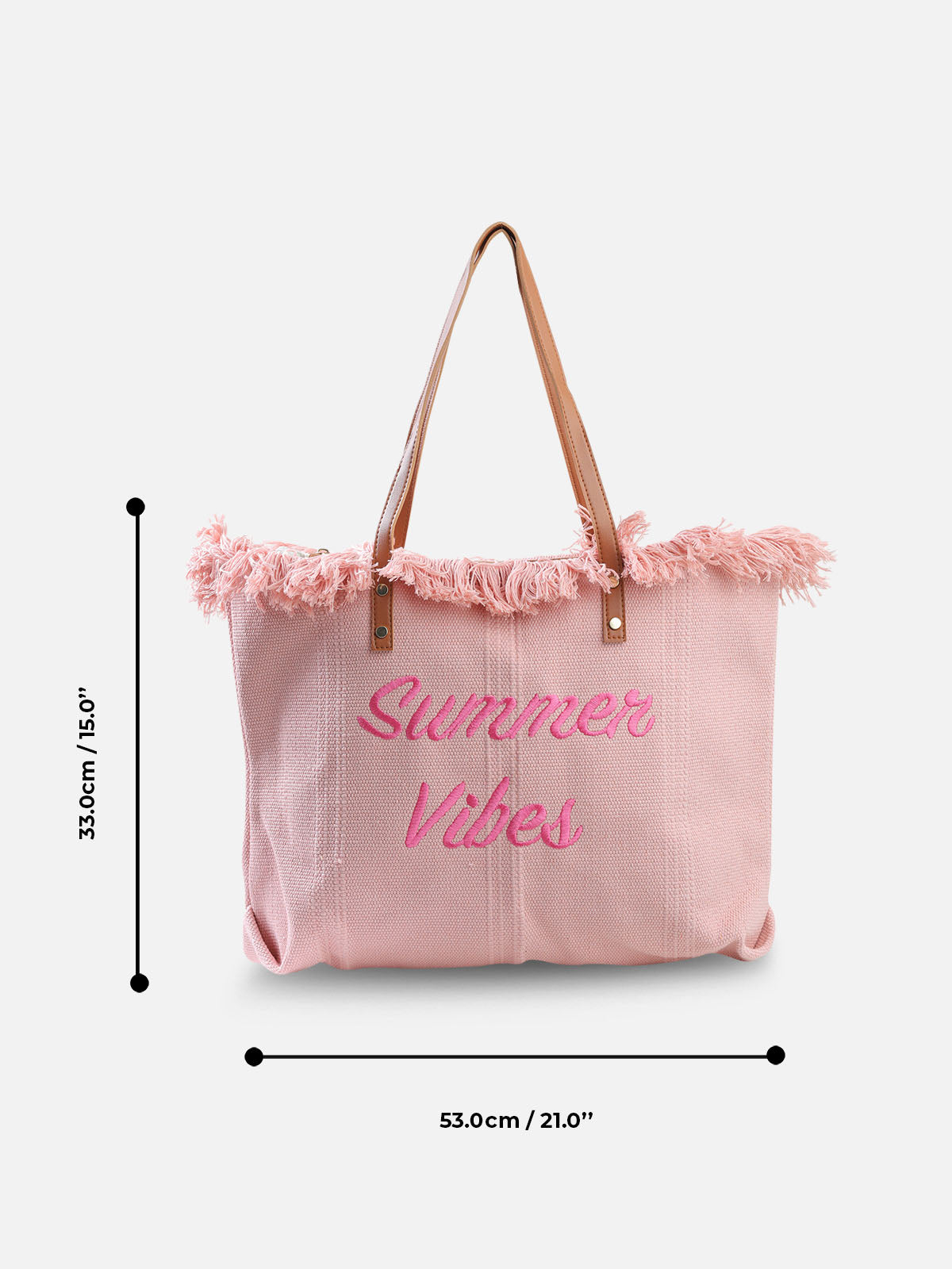 Summer Vibes Fabric Jute Tote Bag with Fringe Details