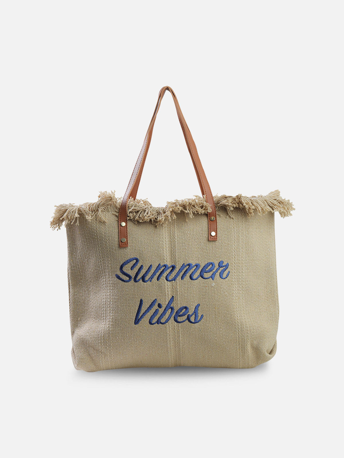 Summer Vibes Tote Bag with Fringe Details
