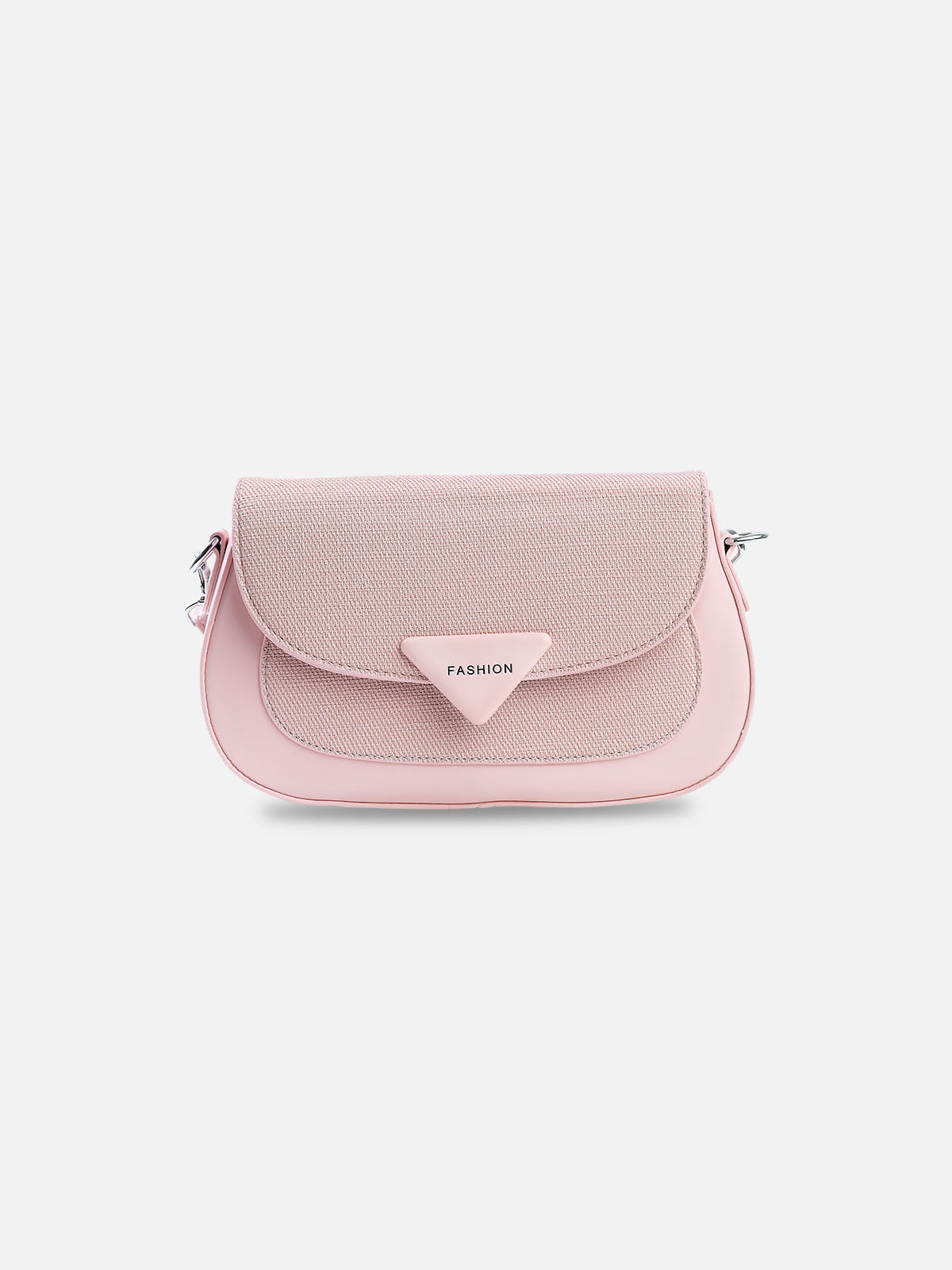 Blush Pink Textured Flap Shoulder Bag