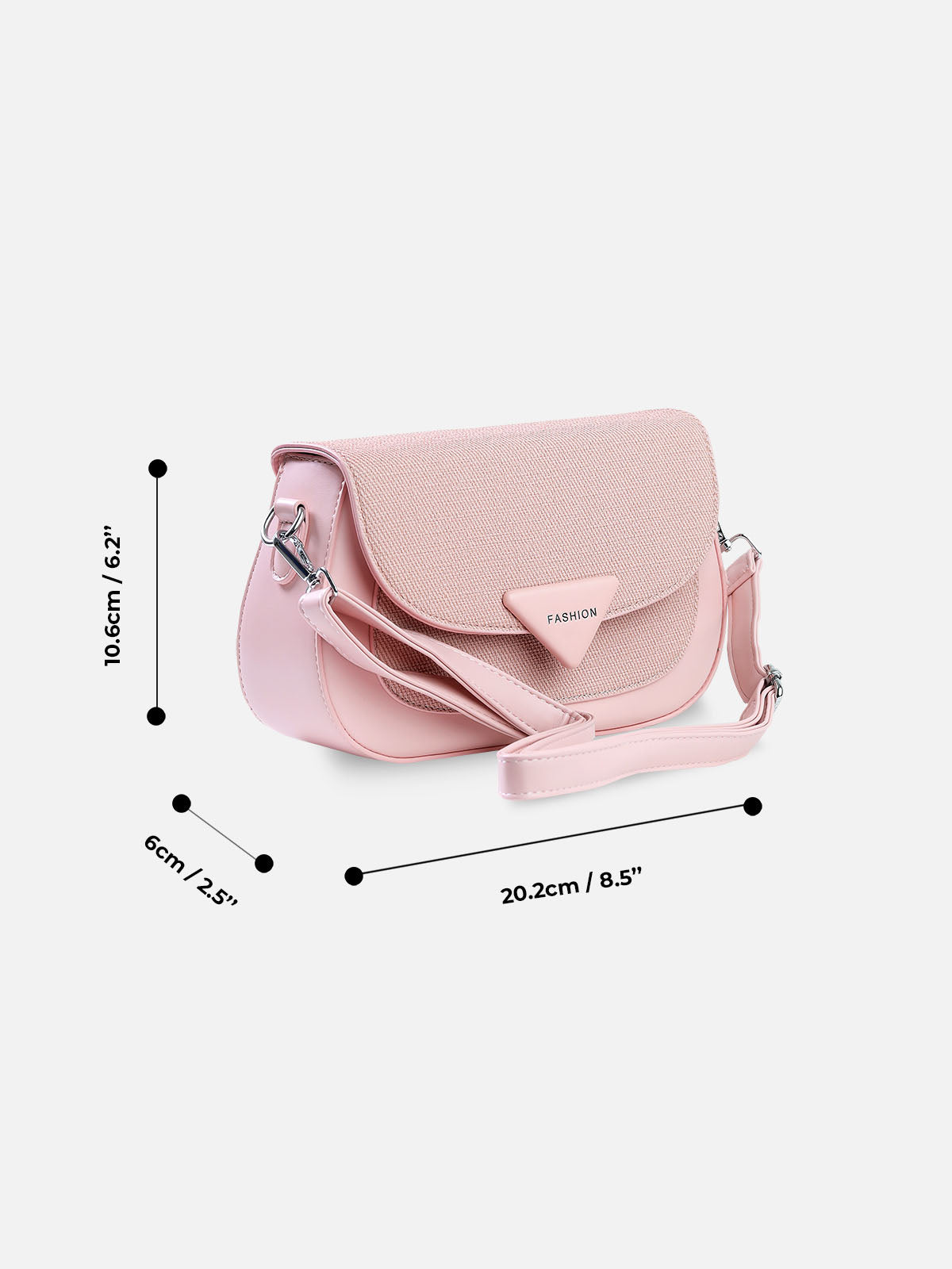 Blush Pink Textured Flap Shoulder Bag