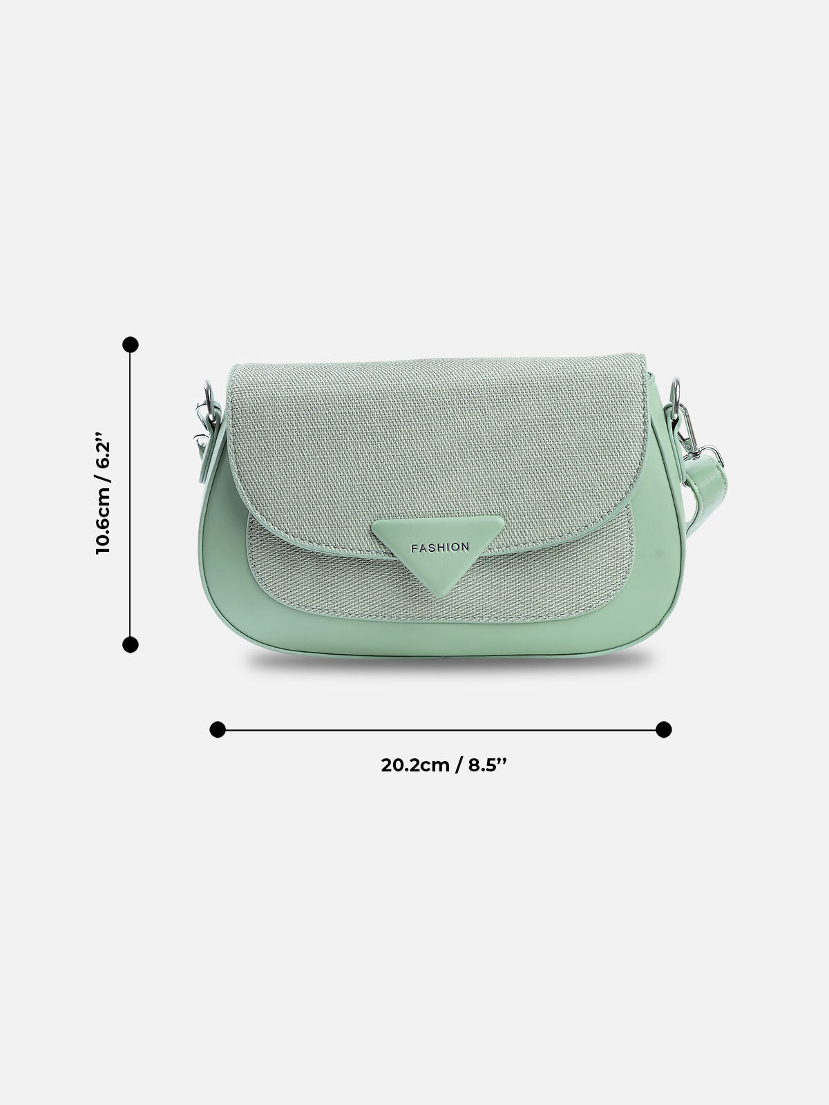 Sage Green Textured Flap Shoulder Bag