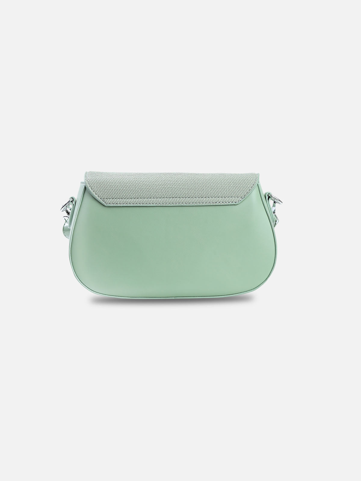 Sage Green Textured Flap Shoulder Bag