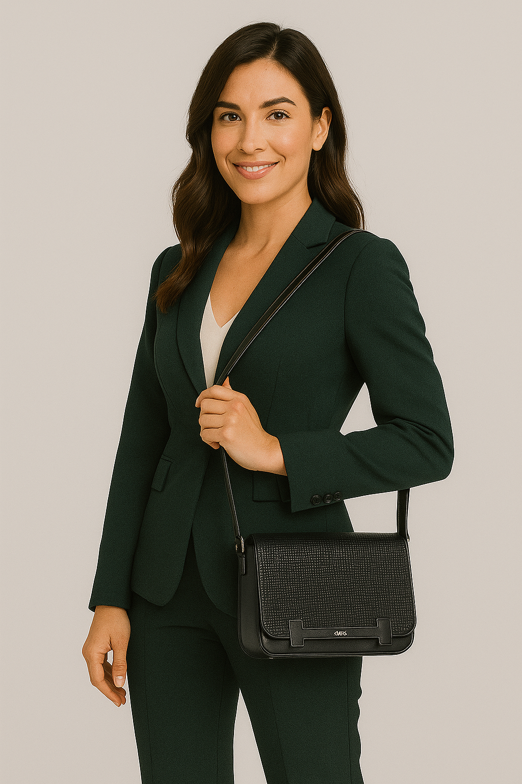 Textured Black Structured Shoulder Bag – Sleek & Minimalist Edition