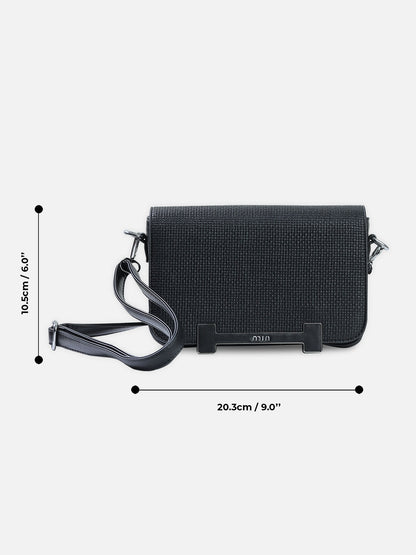 Textured Black Structured Shoulder Bag – Sleek & Minimalist Edition