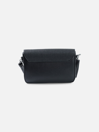 Textured Black Structured Shoulder Bag – Sleek & Minimalist Edition