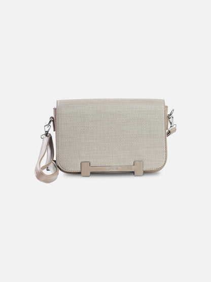 Textured Beige Structured Shoulder Bag – Soft Neutrals Collection
