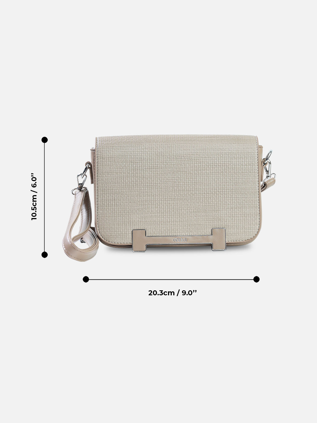 Textured Beige Structured Shoulder Bag – Soft Neutrals Collection