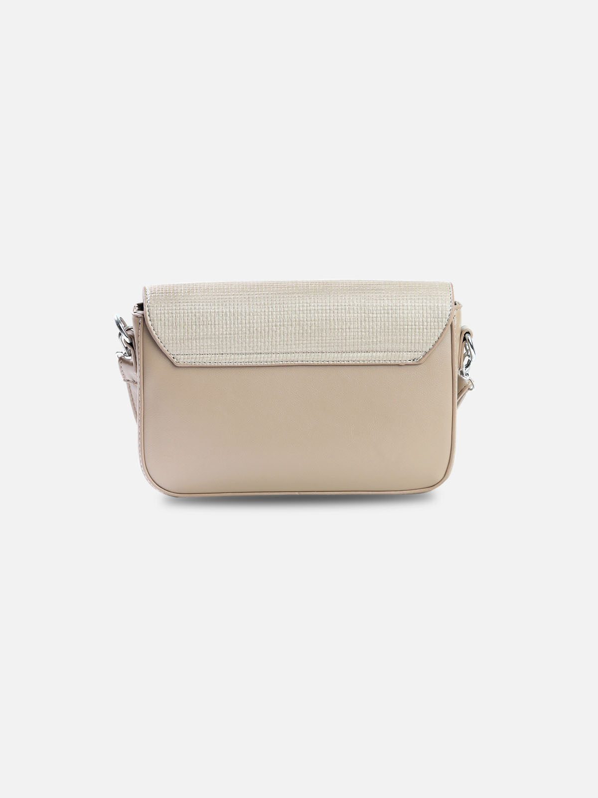 Textured Beige Structured Shoulder Bag – Soft Neutrals Collection