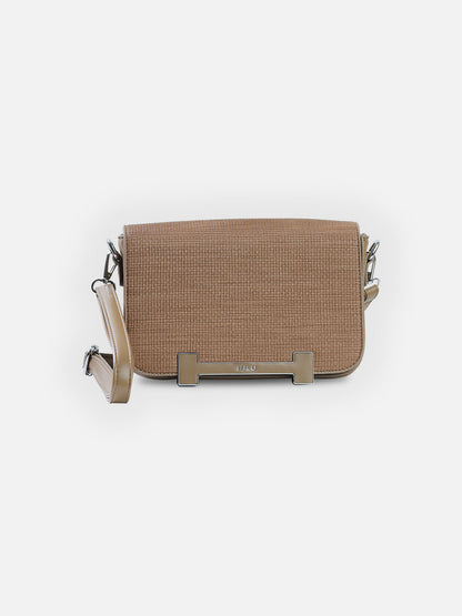 Textured Tan Structured Shoulder Bag – Earth Tones Collection