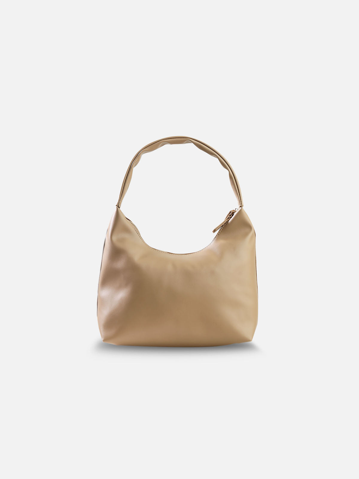 Minimalist Soft Hobo Shoulder Bag – Beige Finish