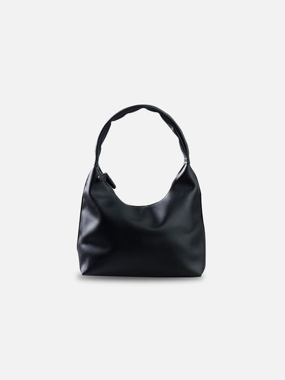 Classic Black Hobo Shoulder Bag – Sleek Satin Finish