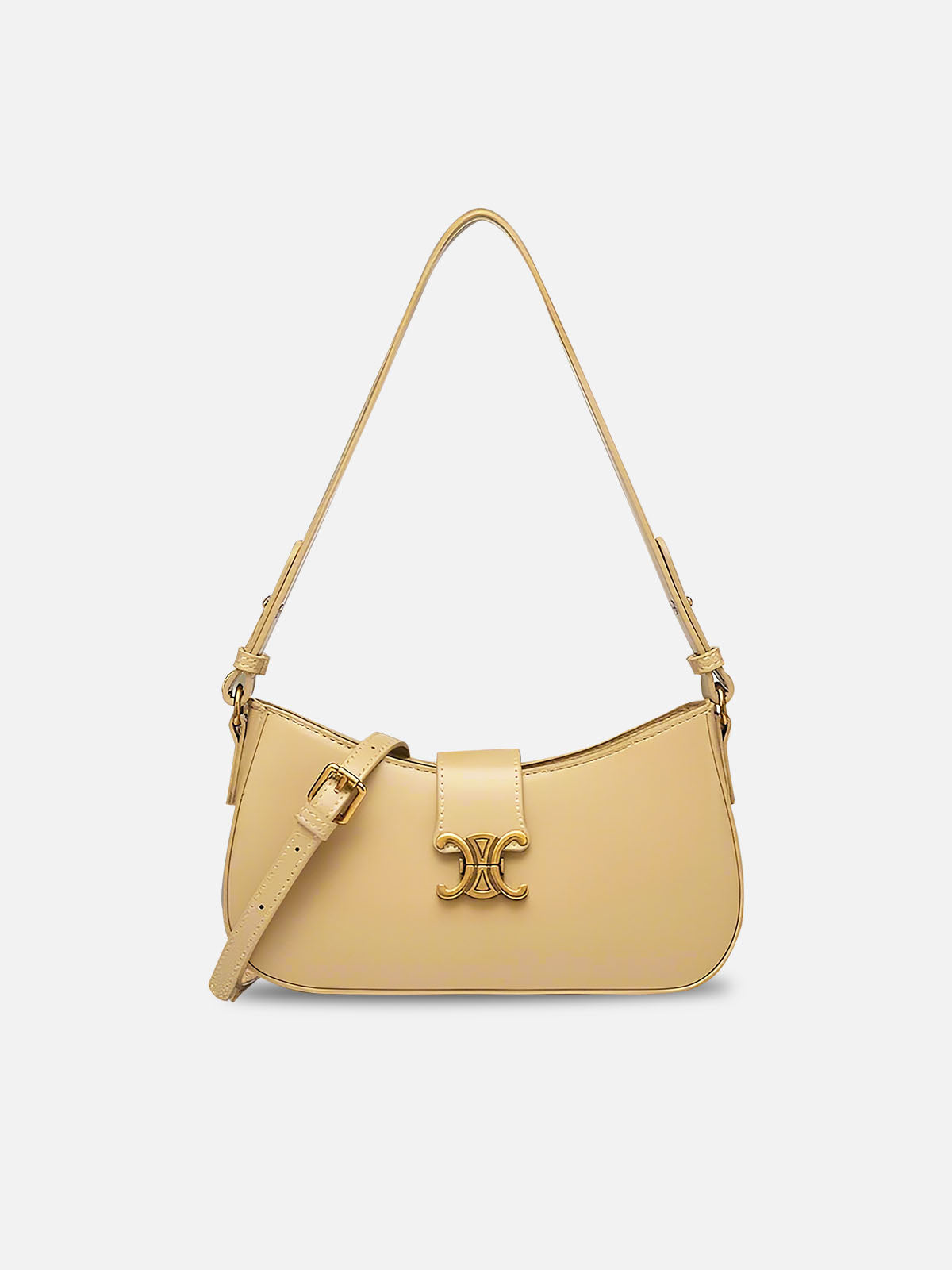 Celine Triomphe Classic Shoulder Bag – Beige Leather