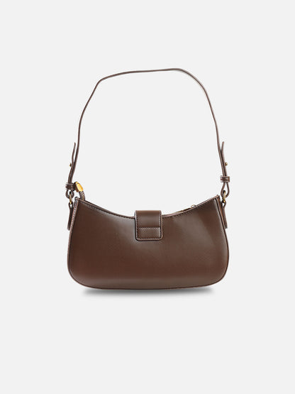 Celine Triomphe Classic Shoulder Bag – Dark Mocha Faux Leather